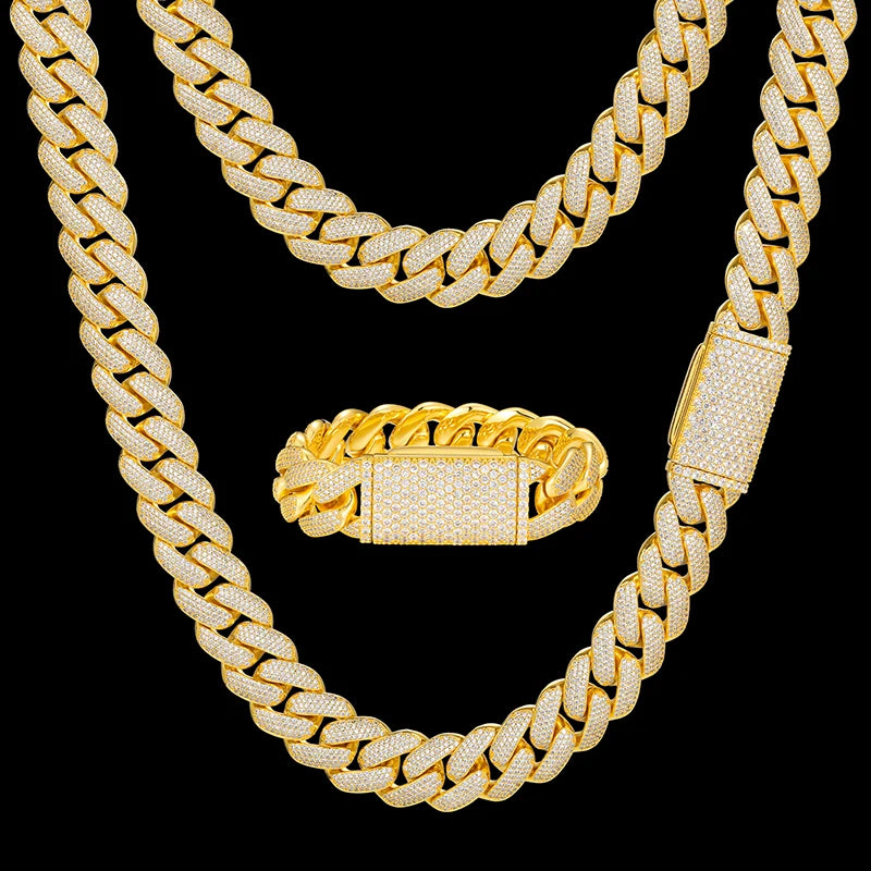 Round Cut Cuban Link Chain (20mm) – Gold Plated/925 Sterling Silver